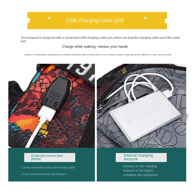 Naruto Sasuke Children Backpack School Bags Waterproof for Boy Girls Anime Luminous Kids SchoolBag USB Charging Book Bag