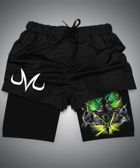 New Dragon Ball Son Goku Shorts Anime Men Double Layer Sports Short Pants Sportswear Jogger Breathable Beach Pants