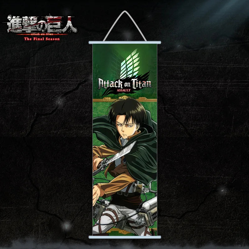 Attack on Titan Canvas Scroll – Anime Wall Art Poster for Room & Home Decor