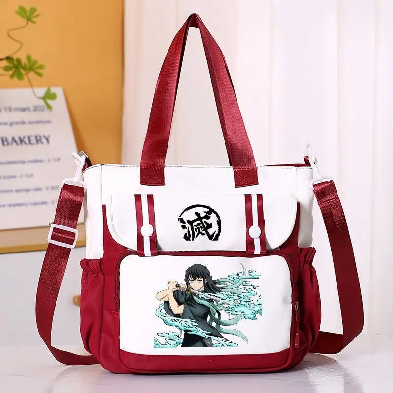 Anime Demon Slayer Kamado Tanjirou New Shoulderbag Men Women Crossbody Bags Student Fashion Large Capacity Handbag Holiday Gifts