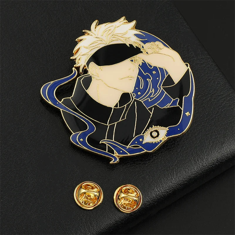 Anime Jujutsu Kaisen Badge Brooch Gojo Satoru Fushiguro Megumi Cosplay Metal Woman Man Pin Broochs Accessories
