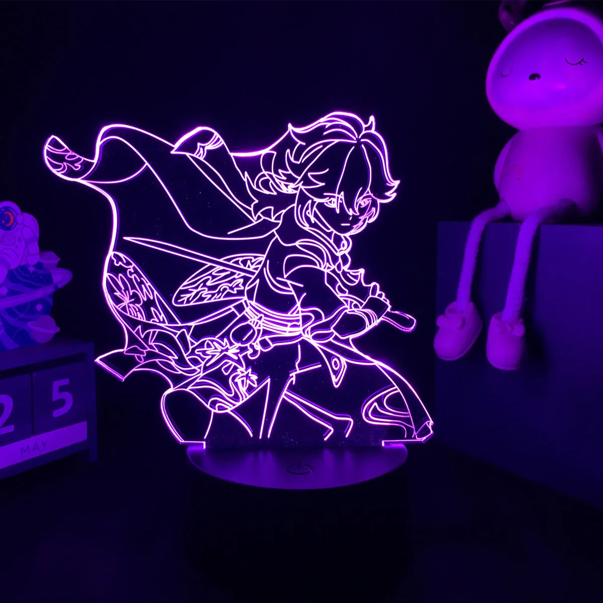 Newly Genshin Impact Night Light Yae Miko Game Figures Acrylic Stand Model 3D Table Lamp Kids Git Acrylic Bedside lamp