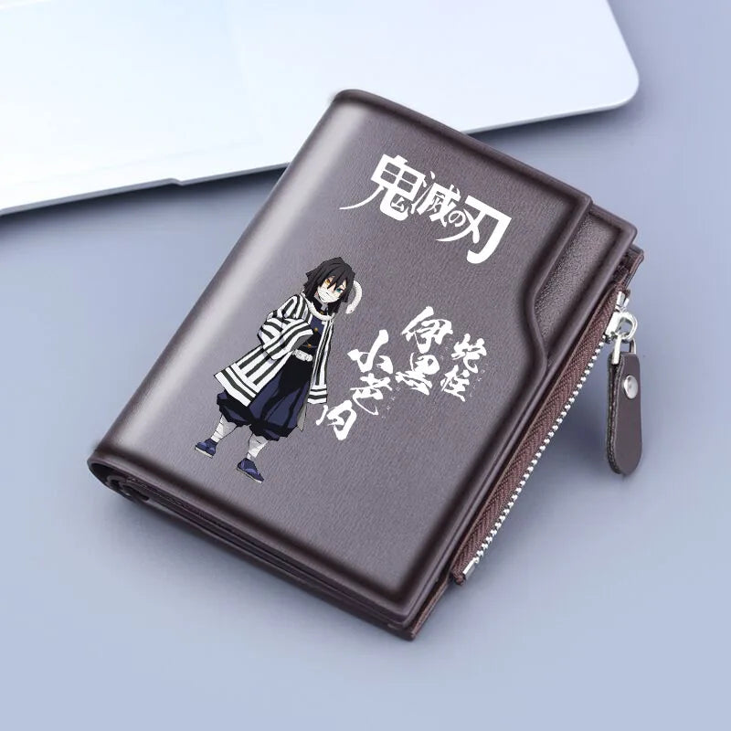 Demon Slayer Wallet Anime Coin Purse Men Credit Card Holder Boy Student Fashion Short Trifold Money Key Storage Pouch