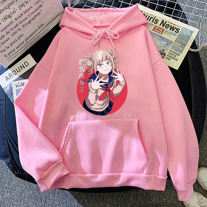 New Fashion Personality Hoodies Anime Himiko Toga Printing Hooded Pullover Women Men Casual Long Sleeve Sweatshirts Tops
