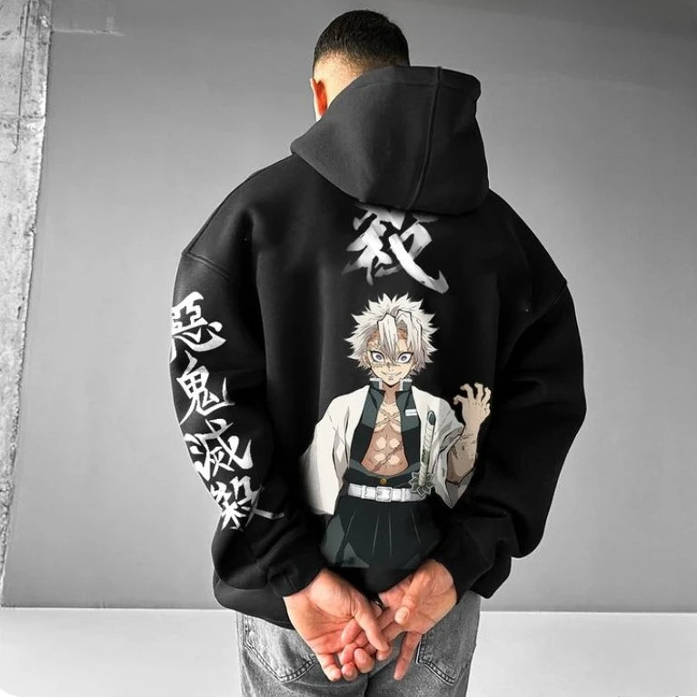 Demon Slayer Oversized Hoodie Men's Clothing Sweatshirt Women Long Sleeve Y2k Clothes Autumn Winter Sweater Cotton Tops Unisex