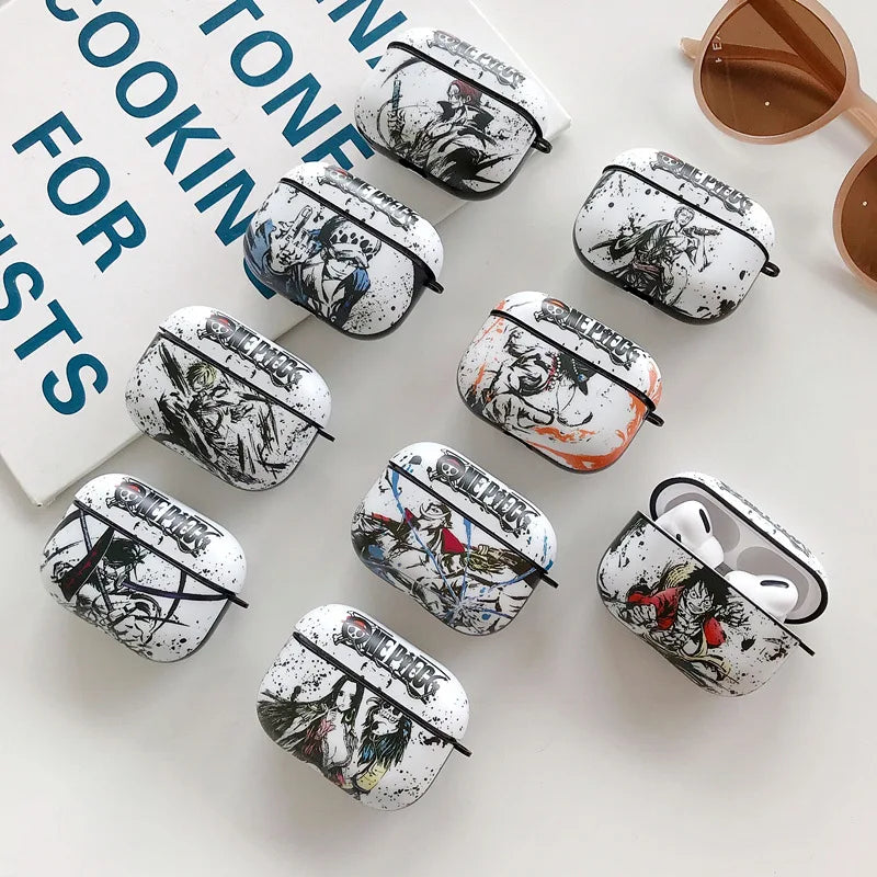 Anime One Piece Bluetooth Earphone Case For Apple AirPods 1 2 3 Pro 4 Headphone Headset Wireless Protection Cover Funda