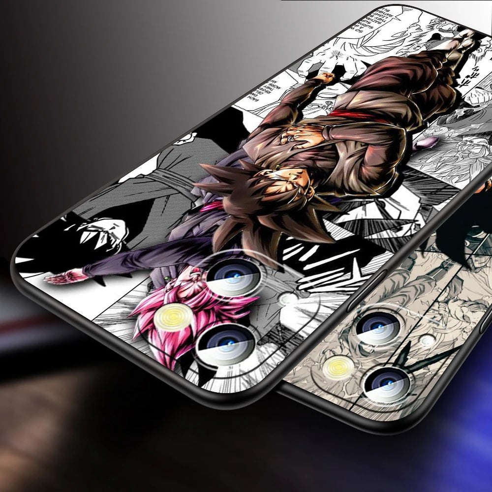 Manga D-Dragon Ball Z Art For iPhone 15 14 13 12 11 XS XR X 8 7 SE Pro Max Plus Mini Black Phone Case