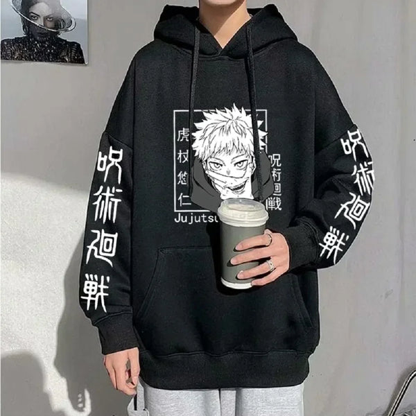 Jujutsu Kaisen Yuji Itadori Hoodie – Harajuku Anime Streetwear Pullover