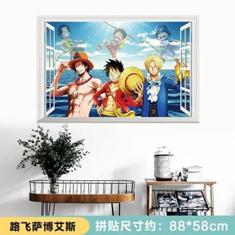 One Piece Anime Luffy Poster Wall Sticker Personality Creative Fashion Boys Dormitory Decoration Wallpaper Self Adhesive