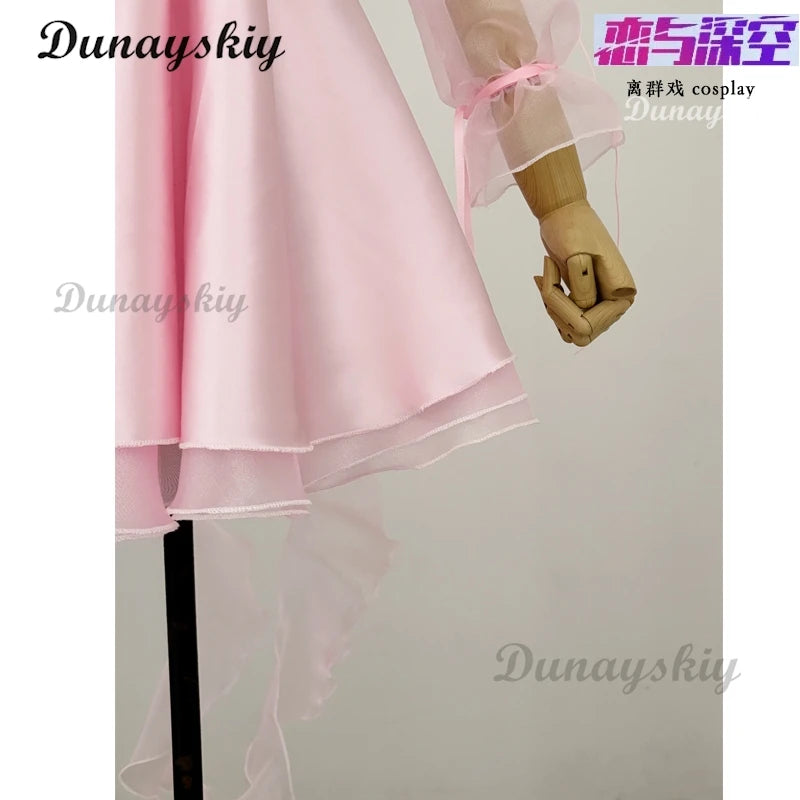 Anime Love and Deepspace Suspender Dress Wig Cosplay Xavier Zayne Rafayel Sylus Women Lolita Girl Necklace Suit Carnival Costume