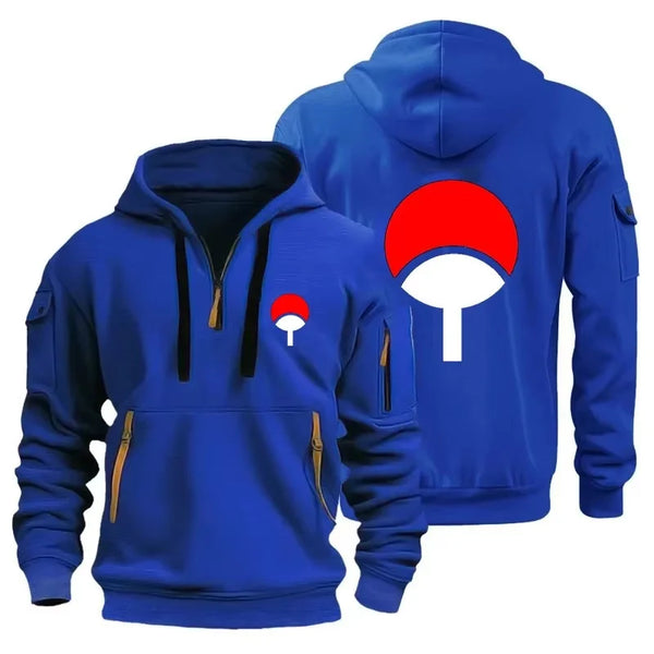 Naruto Anime Half-Zip Hoodie – Casual Versatile Pullover Sweatshirt for Fans