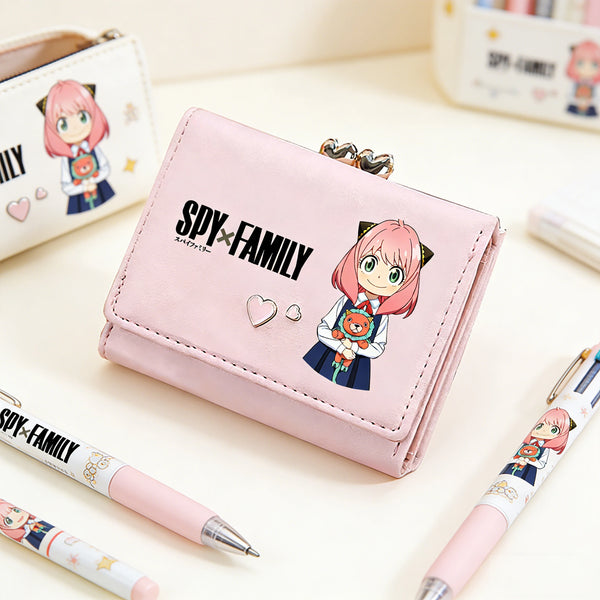 Spy x Family Anya Forger Kawaii Pink Short Wallet ID Card Coin Purse