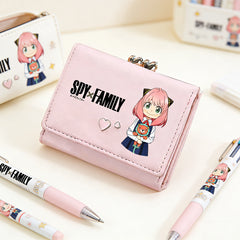 Spy x Family Anya Forger Kawaii Pink Short Wallet ID Card Coin Purse