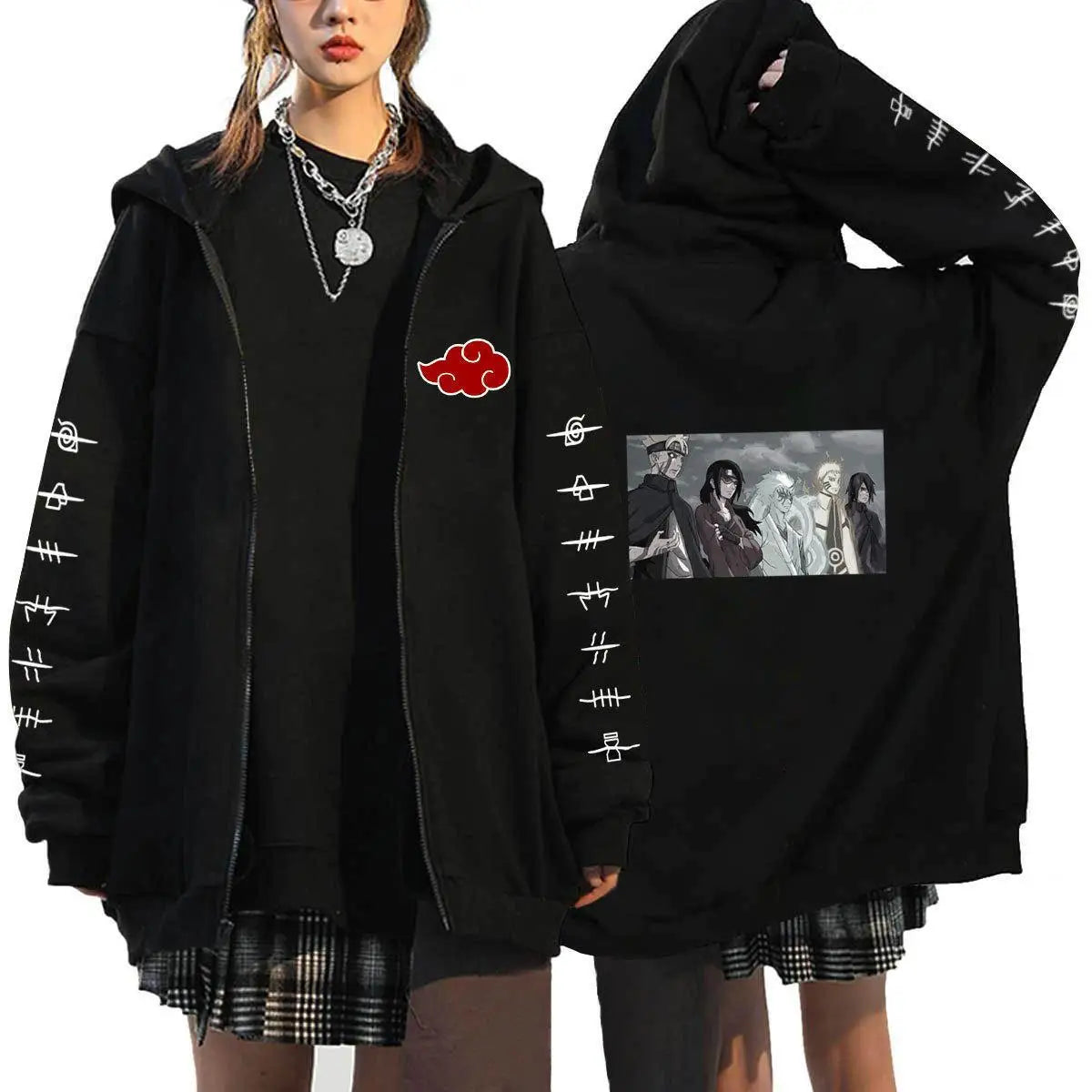 Autumn Zip Up Jacket Anime Naruto Figures Sweatshirt Men Women Plus Size Casual Clothing Harajuku Coat Halloween Gifts