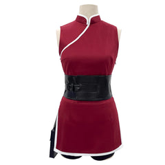 Anime Sakura Haruno Cosplay Costume – Red Top, Shorts & Pouch Set