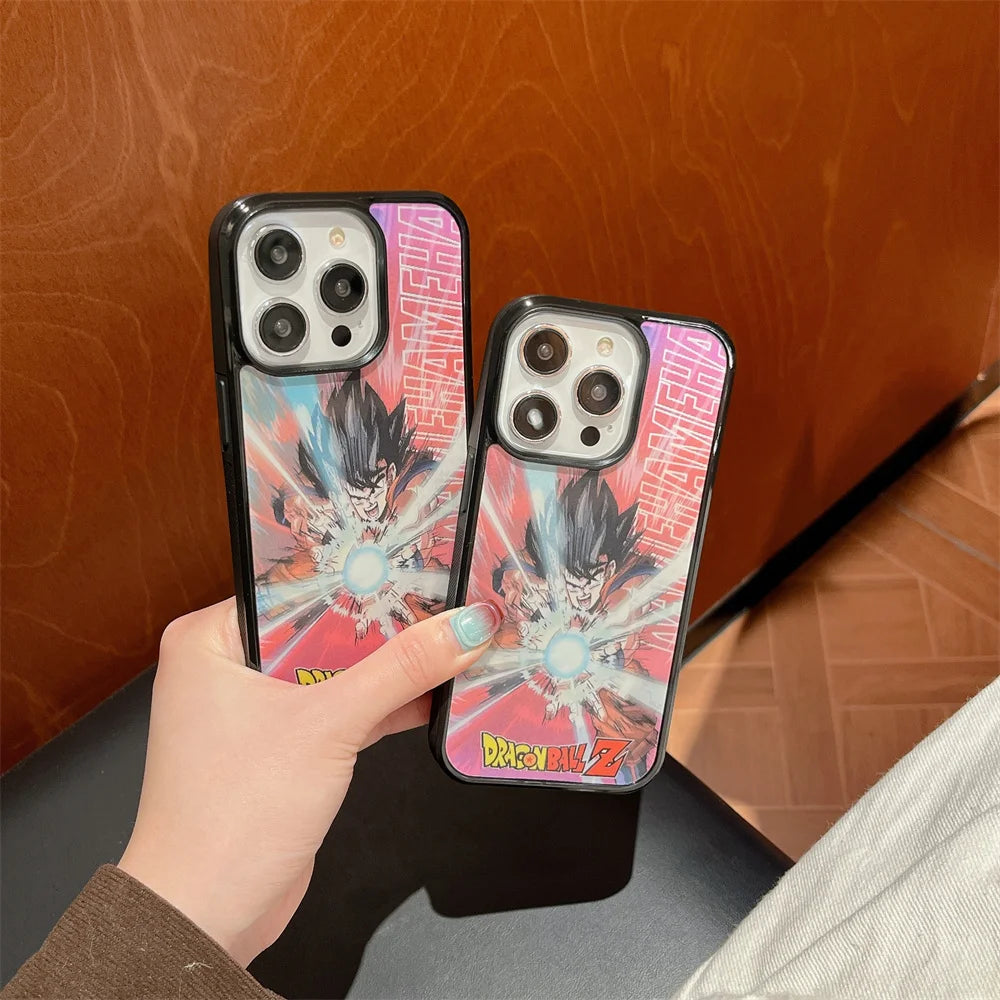 For Magsafe Magnetic Dragon Ball Phone Case For iPhone 16 15 14 13 12 17 Goku Vegeta Saiyan 3D Changing Visual Cases