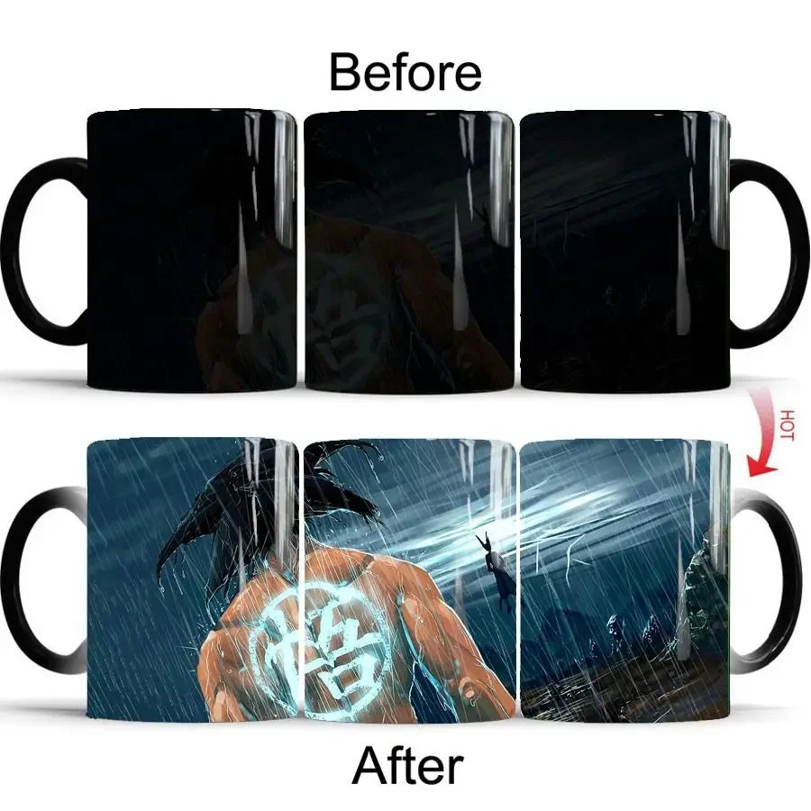 Dragon Ball Goku Color Changing Cup Mug Personalised Magic Mugs Heat Activated Image Photo Coffee Mugs Surprised