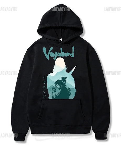 Manga 90s VAGABOND Miyamoto Musashi Print Man Hoodies Acg Fans Streetwear Hipster Otaku Clothing Casual Girl Sweatshirts