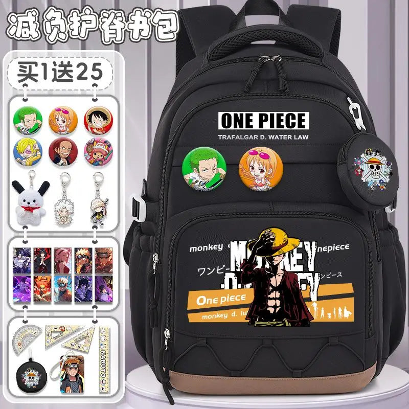 One Piece Luffy Backpack – Large Canvas School & Travel Bag