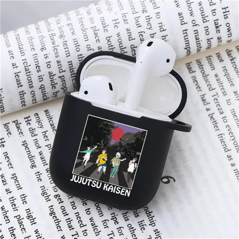 Anime Jujutsu Kaisen Case for Airpods 3 2 1 Pro Silicone Bluetooth Headphone Cover Gojo Satoru Air Pod Earphone Box Black Coque