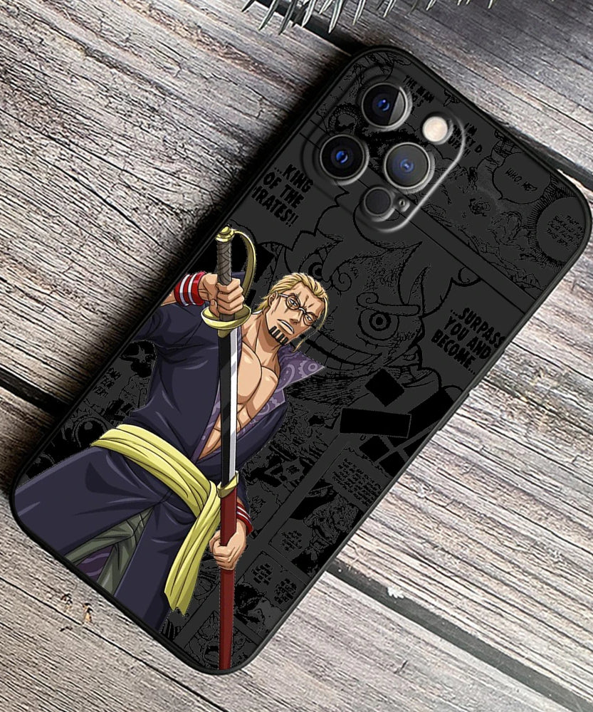 One Piece Luffy & Crew Black Soft Case – Anime iPhone 7–15 Pro Max
