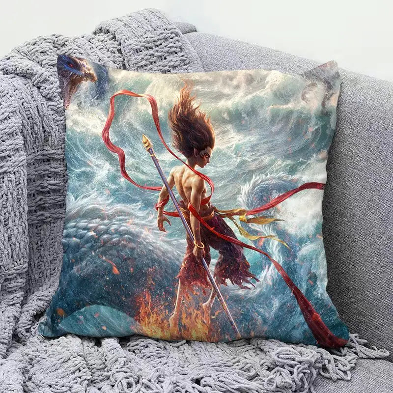 Ne Zha anime peripherals pillows cute personality creative fashion living room sofa bedroom cushions holiday gift