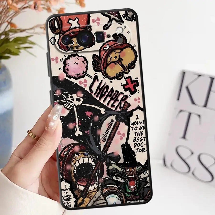 O-One P-Pieces Anime Case for Google Pixel 8a 7 Pro 9 Pro XL 6a 9a 8 Pro 6 Pro 7a Soft Cover