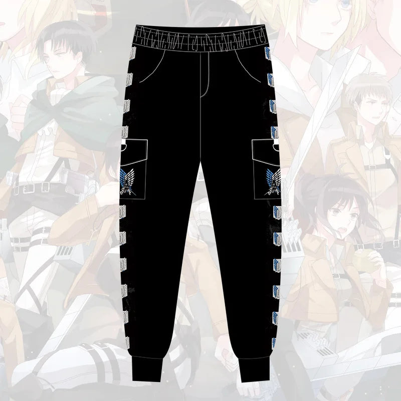 Attack on the Giants Free Corps Anime Peripherals Winter Male and Female Couples Casual Overalls Trousers Sweatpants Pants Gifts