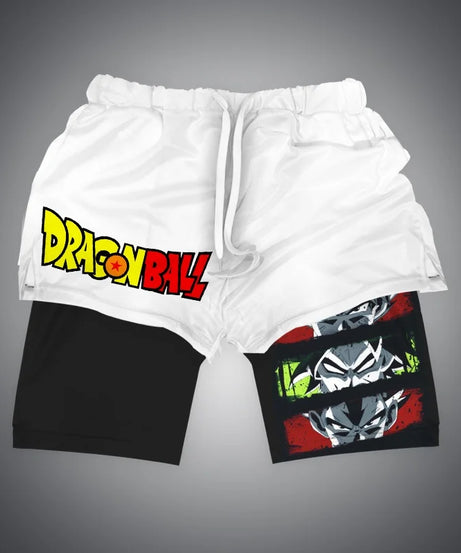 New Dragon Ball Son Goku Shorts Anime Men Double Layer Sports Short Pants Sportswear Jogger Breathable Beach Pants