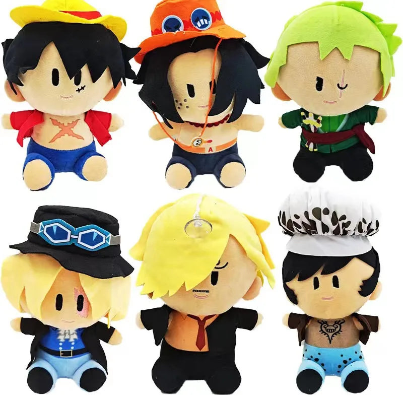25Cm Anime One Piece Monkey D. Luffy Roronoa Zoro Sanji Plush Doll Pillow Ornament Children's
