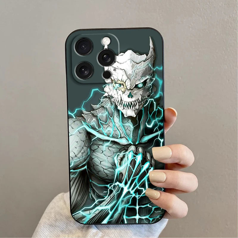 Anime K-Kaiju No. 8 Cool For iPhone 15 14 13 12 11 XS XR X 8 7 SE Pro Max Plus Mini Black Soft Phone Case