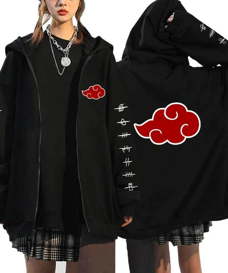 Autumn Zip Up Jacket Anime Naruto Figures Sweatshirt Men Women Plus Size Casual Clothing Harajuku Coat Halloween Gifts