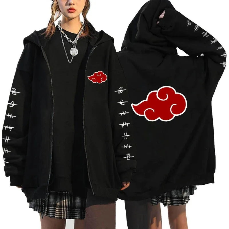 Autumn Zip Up Jacket Anime Naruto Figures Sweatshirt Men Women Plus Size Casual Clothing Harajuku Coat Halloween Gifts