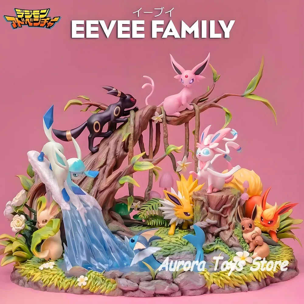 27cm/10.63in Anime Pokemon Figure Eeveelution Action Figure PVC Model Statue Collection Desktop Decoration Toys