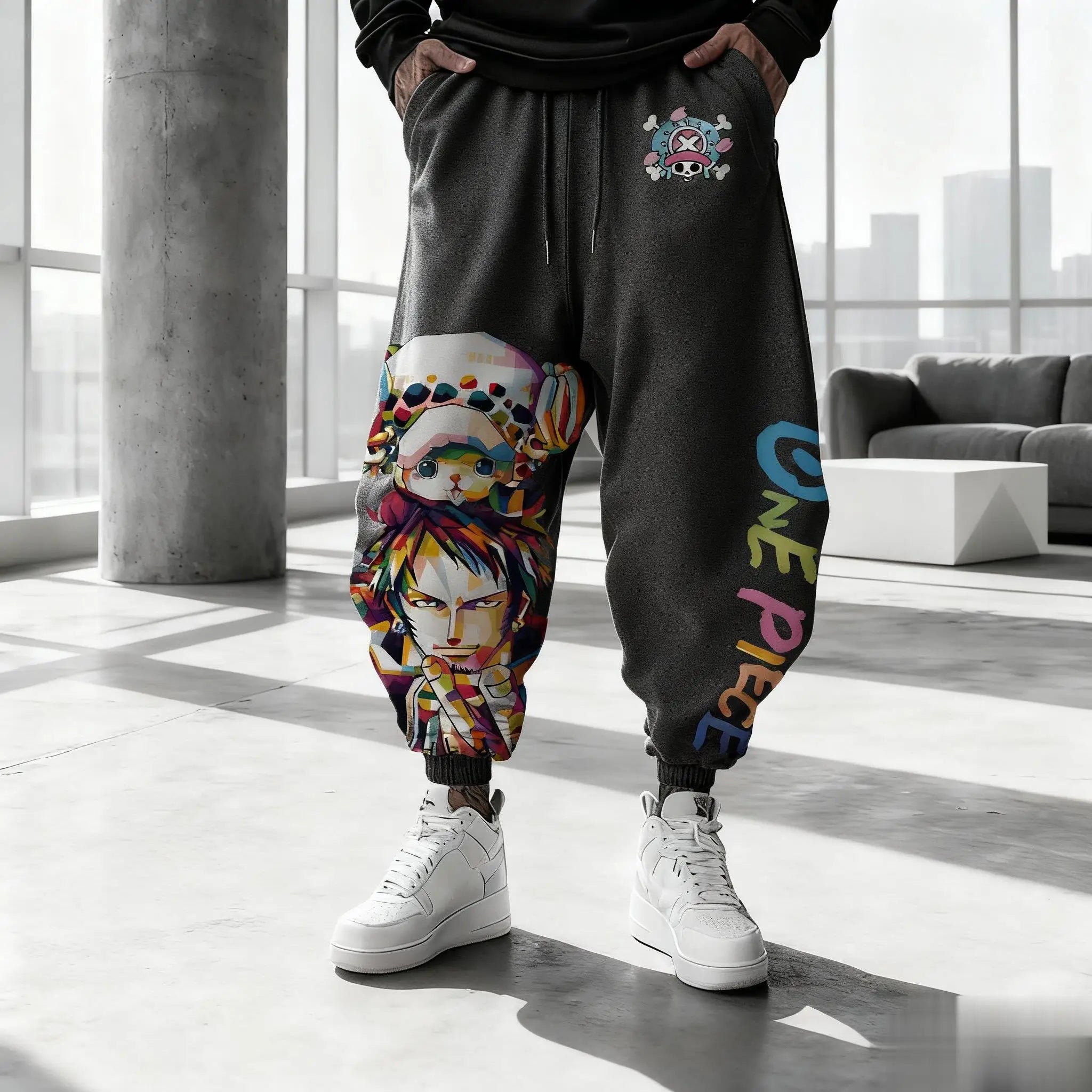 One Piece Anime Pants Men Chopper Zoro Print Streetwear Casual HipHop Trousers Joggers Sweatpants Y2k Fashion Winter Autumn