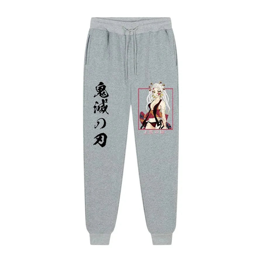 Anime Demon Slayer printed trousers men's comfortable fleece pants jogging men's trousers casual versatile sweatpants S-3XL