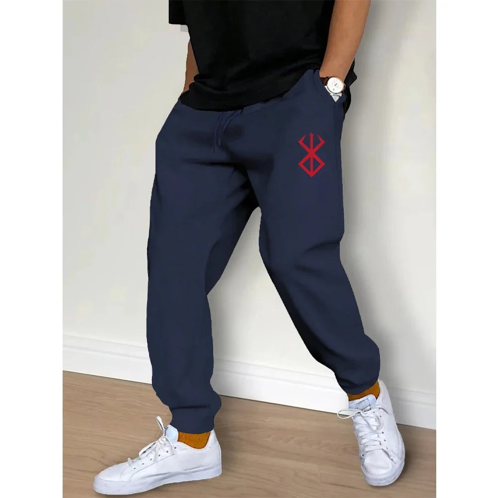Men's Fashion Pants Spring Autumn Fleece Casual Sweatpants Sports Joggers Workout Gym Fitness Trousers Women Loose Men Clothing