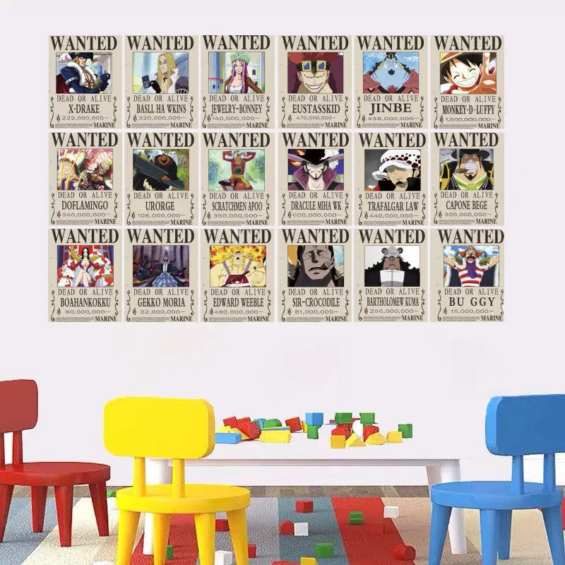 One Piece Anime Luffy Poster Wall Sticker Personality Creative Fashion Boys Dormitory Decoration Wallpaper Self Adhesive