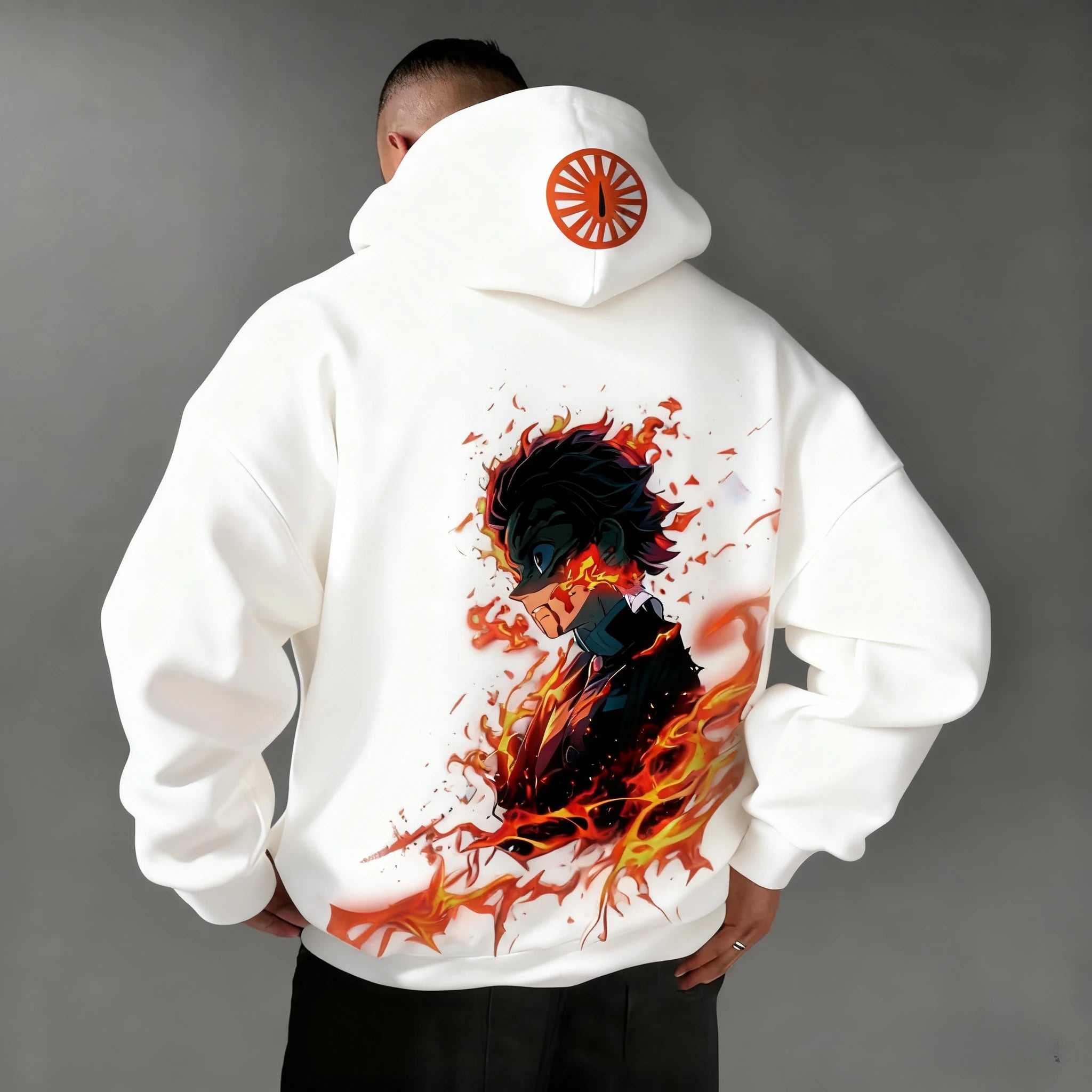 Demon Slayer Autumn/Winter New Men's Hoodie Kamado Tanjirou Anime Printed Loose Casual Hip Hop Parent Child Sweater Top