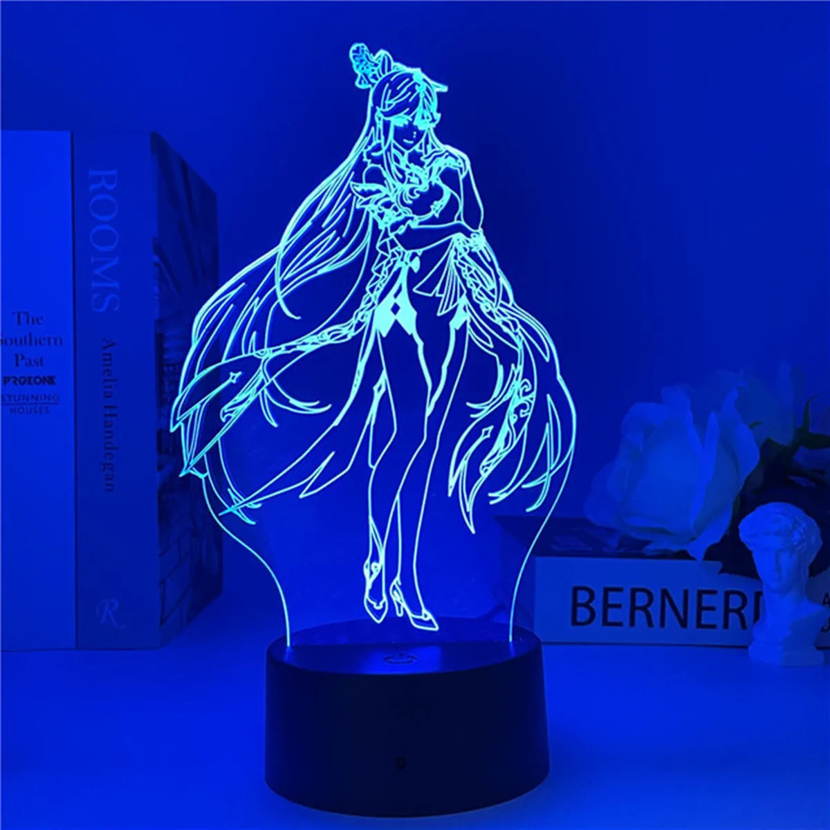 Newly Genshin Impact Night Light Yae Miko Game Figures Acrylic Stand Model 3D Table Lamp Kids Git Acrylic Bedside lamp