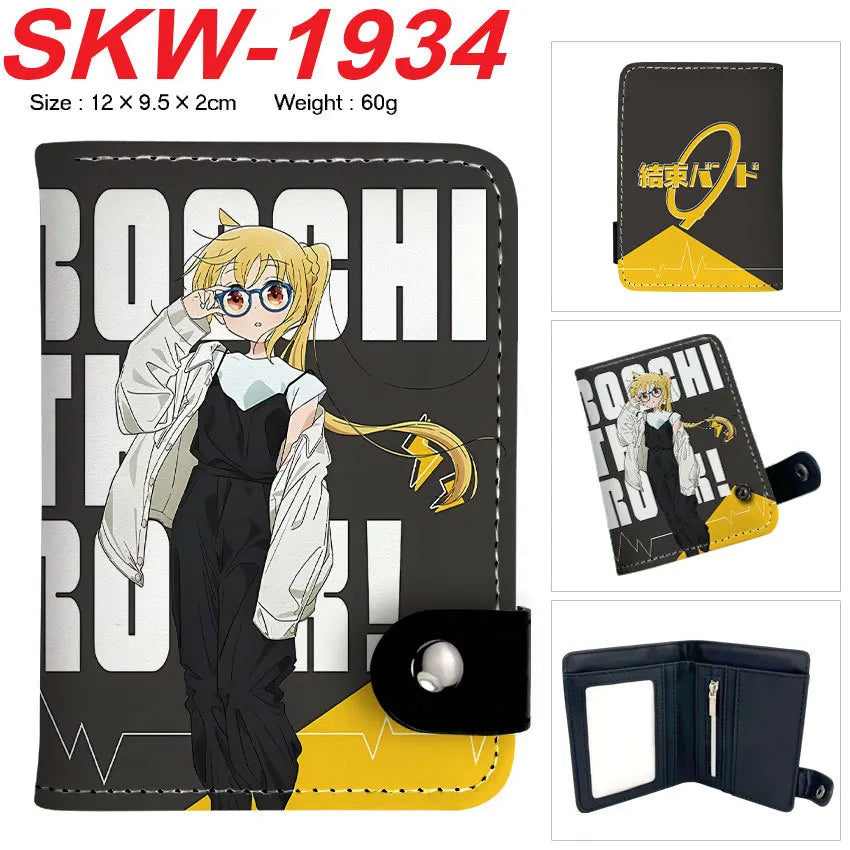BOCCHI THE ROCK! Anime Yamada Ryo Synthetic Leather Short Men Wallet Gotoh Hitori Card Holder Purse