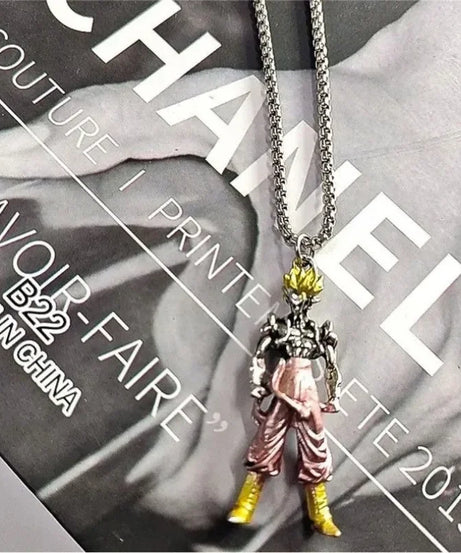 Dragon Ball Animation Peripheral Super Saiyan Goku Necklace Pendant Creative Couple Fashion Pendant Decorative Gift Wholesale