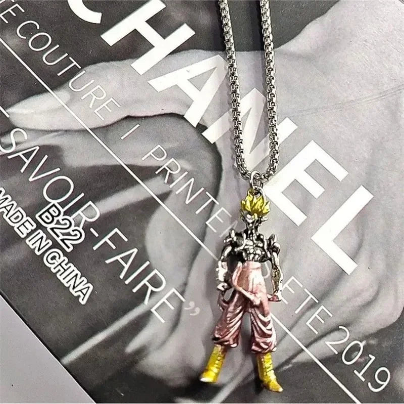 Dragon Ball Animation Peripheral Super Saiyan Goku Necklace Pendant Creative Couple Fashion Pendant Decorative Gift Wholesale