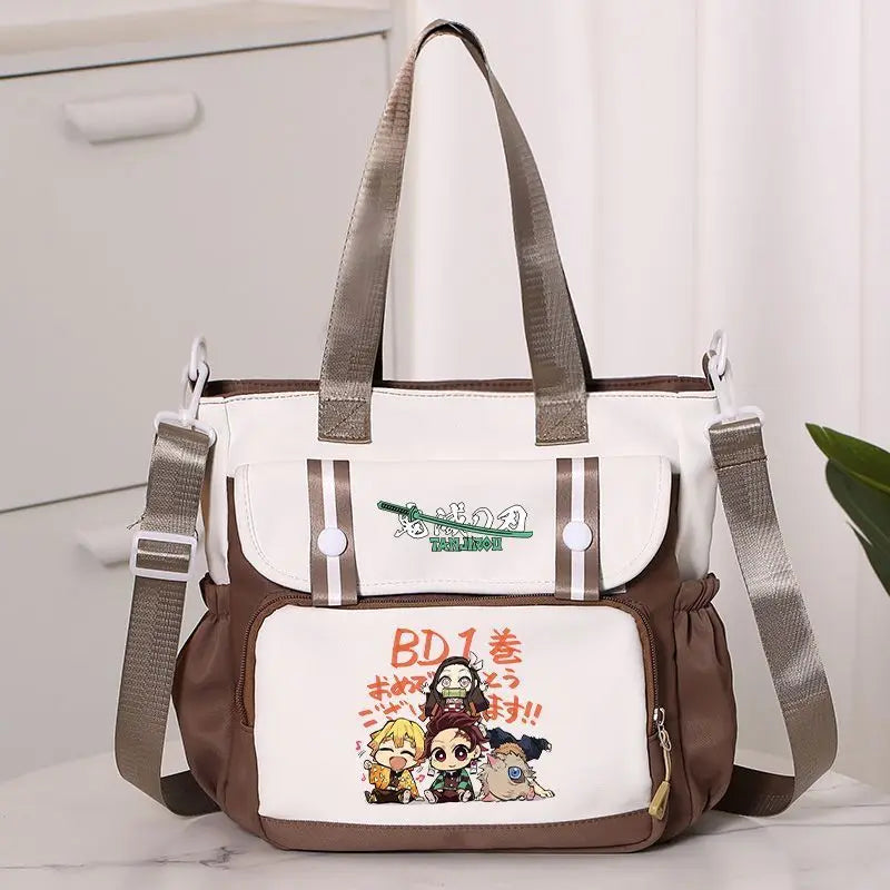 Anime Demon Slayer Kamado Tanjirou New Shoulderbag Men Women Crossbody Bags Student Fashion Large Capacity Handbag Holiday Gifts