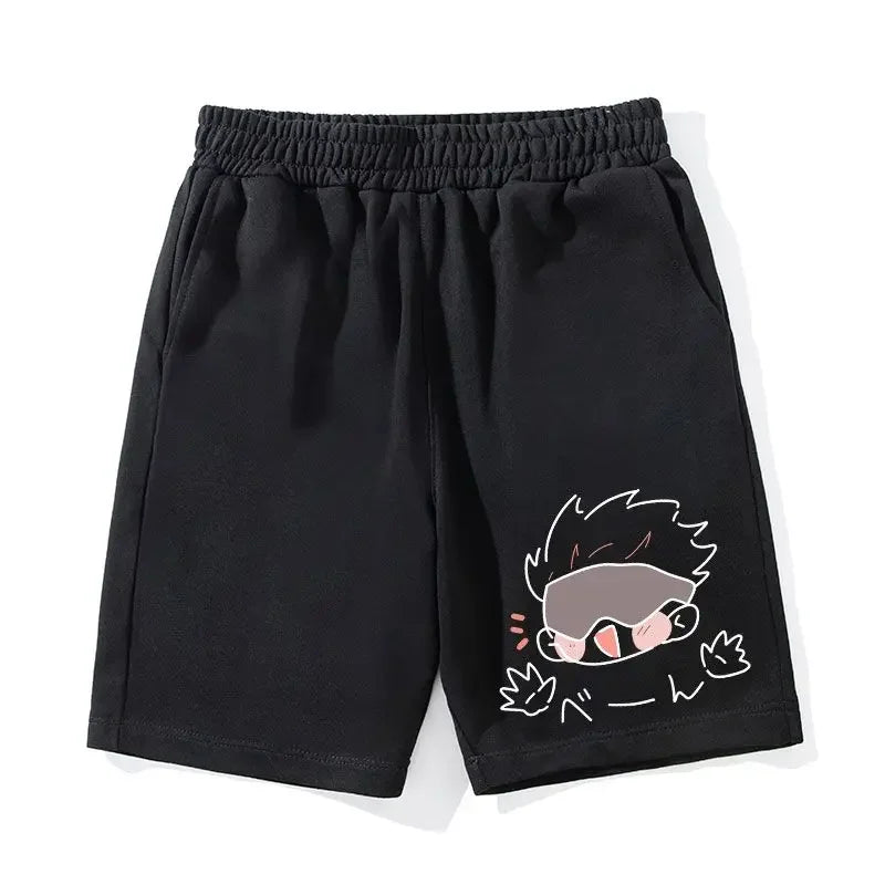 Anime Jujutsu Kaisen Workout Gym Shorts for Men Quick Dry Breathable Casual Athletic Shorts with Pockets Summer Running Short