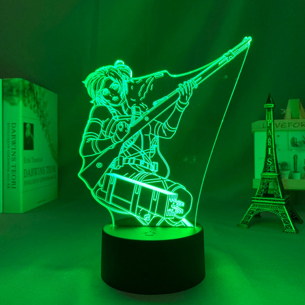 Anime 3D Lamp Attack on Titan Acrylic Luminous Stand Mikasa Ackerman Eren Yeager Action Figure For Kids Children Gifts
