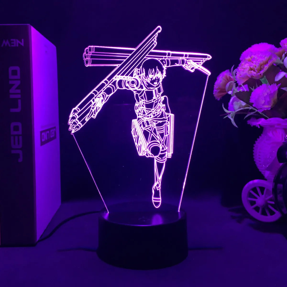 Anime 3D Lamp Attack on Titan Acrylic Luminous Stand Mikasa Ackerman Eren Yeager Action Figure For Kids Children Gifts