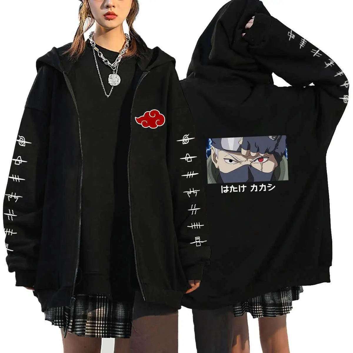 Autumn Zip Up Jacket Anime Naruto Figures Sweatshirt Men Women Plus Size Casual Clothing Harajuku Coat Halloween Gifts