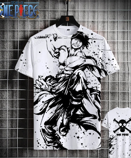 Luffy One Piece 3D Printed T-Shirt – Unisex Summer Anime Tee