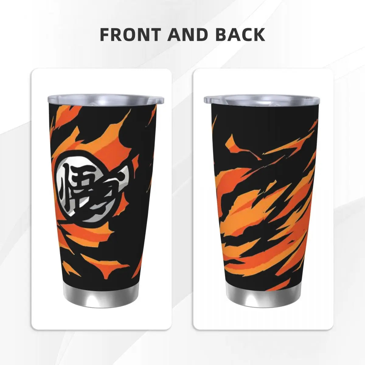 Son Goku & Vegeta DBZ Stainless Steel Tumbler – Double Wall Hot & Cold Cup with Straw